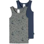 Schiesser Onderhemd ' Fine Rib Multi ' donkerblauw / kaki