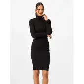 Tommy Life Geribbelde Col Midi-jurk