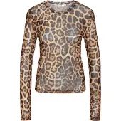 Noisy May Top Nmjudith L/s Mesh Top Bg Noos 27023338 Black/natural Leo Dames Maat - XS