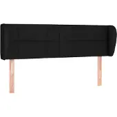 vidaXL Hoofdbord met randen 147x23x78/88 cm stof zwart