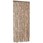 vidaXL Vliegengordijn 90x200 cm chenille beige en donkerbruin