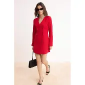 Trendyol TRENDYOLMİLLA Dames Rood Effen Kort / Mini Lang Avond / Dagelijks Blazer Jurk Jurken