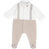 Chicco Rompertje/body donkerbeige / wit
