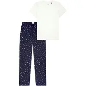 Schiesser Pyjama 'Mix & Relax' donkerblauw / wit