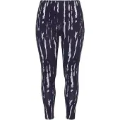 Miamoda - Dames - Legging tight fit batikpatroon elastische tailleband - Zwart - Maat 46