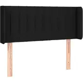 vidaXL Hoofdbord met randen 103x16x78/88 cm stof zwart