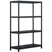 vidaXL Opbergrek 220 kg 90x40x138 cm kunststof zwart