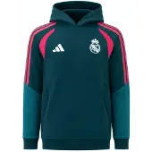 Adidas Real Madrid Hoodie 2026-2027 Kids Donkergroen Roze Wit