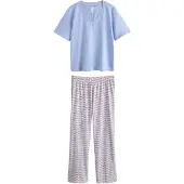Next Pyjama lichtblauw / bessen / wit