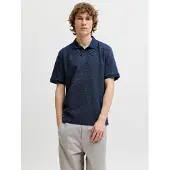 Jack & Jones Shirt 'JJEAUSTIN' donkerblauw / wit