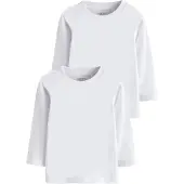 Next - Jongens - Set van 2 effen T-shirts met lange mouwen - Wit