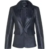Infinity Leather Dames Zwarte Italiaanse leren blazerjas - Chongqing