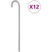 vidaXL Tentharingen 12 st Ø12 mm 41,5 cm gegalvaniseerd staal