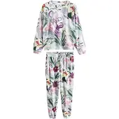 Next Pyjama smaragd / bessen / oudroze / wit