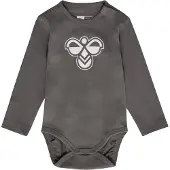 Hummel Rompertje/body 'Mini' donkergrijs / wit