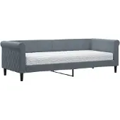 vidaXL Slaapbank met matras 80x200 cm fluweel donkergrijs