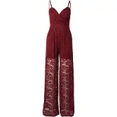 Wal G. Jumpsuit 'JONES' robijnrood