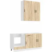 vidaXL Keukenelement KALMAR, 5 stuks, Sonoma-eiken fineer