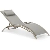 Idimex Tuinligstoel RELAX met verstelbare rugleuning en kussen – Champagne