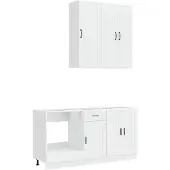 vidaXL Keukenelement PORTO, 5 stuks, hoogglanzend wit, houtvezel