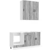 Syfax Keukenblok PORTO 5 pcs Grijs Sonoma Bewerkt hout