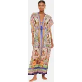 Lipsy Kimono azuur / lichtbruin / lichtgroen / offwhite