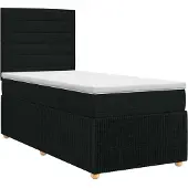 vidaXL Boxspringbed met matras met hoofdeinde Zwart 90 x 190 cm Stof