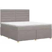 vidaXL Boxspringbed met matras met hoofdeinde Taupe 140 x 200 cm Stof