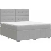 vidaXL Boxspringbed met matras Lichtgrijs 180 x 200 cm Stof