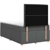 vidaXL Boxspringbed met matras Donkergrijs 120 x 200 cm Stof