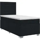 vidaXL Boxspringbed met matras met hoofdeinde Zwart 100 x 200 cm Stof