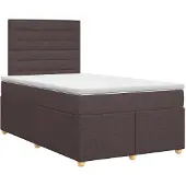 vidaXL Boxspringbed met matras Donkerbruin 120 x 200 cm Stof
