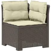 vidaXL - 4-Zitter - Tuin - Sofa - met - Kussens - Rattan - Look - PP - Lichtgrijs