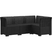 vidaXL - 4-Persoons - Tuin - Sofa - Rattan - Look - PP - Antraciet