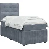 vidaXL Boxspringbed met matras Donkergrijs 90 x 190 cm Fluweel