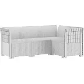 vidaXL 4-Persoons Tuin Sofa Rattan Look PP Wit