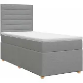vidaXL Boxspringbed met matras Lichtgrijs 90 x 200 cm Stof