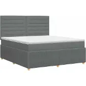 vidaXL Boxspringbed met matras Donkergrijs 140 x 200 cm Stof