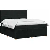 vidaXL Boxspringbed met matras met hoofdeinde Zwart 140 x 190 cm Stof