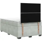 vidaXL Boxspringbed met matras Lichtgrijs 120 x 190 cm Fluweel