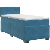 vidaXL Boxspringbed met matras Donkerblauw 100 x 200 cm Fluweel