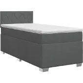 vidaXL Boxspringbed met matras Donkergrijs 90 x 190cm Stof