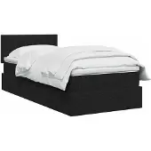vidaXL Opbergbed met matras met hoofdeinde Zwart 90 x 200 cm fluweel