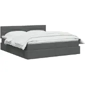 vidaXL LED opbergbed met matras Donkergrijs 180 x 200 cm Stof