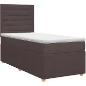 vidaXL Boxspringbed met matras Donkerbruin 100 x 200 cm Stof
