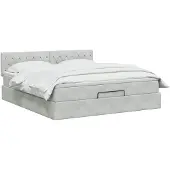vidaXL Ottomanbed met matras en LED-verlichting, lichtgrijs, 180 x 200 cm, fluweel
