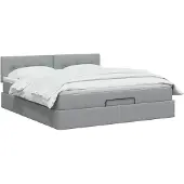 vidaXL Ottoman bed met matras Lichtgrijs 140 x 190 cm Stof