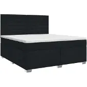 vidaXL Boxspringbed met matras Zwart 160 x 200 cm Stof