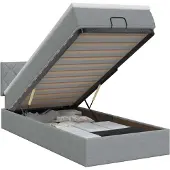 vidaXL Ottoman bed met matras, lichtgrijs, 80 x 200 cm, gestoffeerd