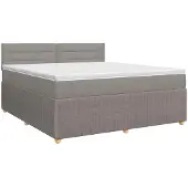 vidaXL Boxspringbed met matras met hoofdeinde Taupe 140 x 190 cm Stof